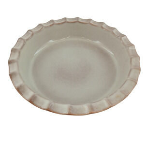 Kathy Ireland Ceramic Pie Dish Stoneware Fluted Edge Round Baking Pan 10"